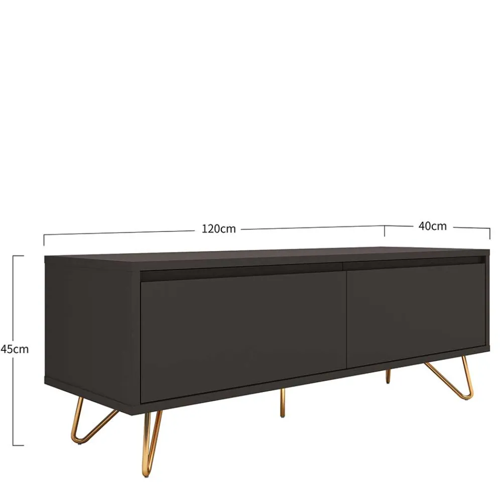 Wohnen Tv & Hifi-Möbel|Lowboards<120x45x40 Niedrige Kommode mit Klappe & Schublade - Tascam