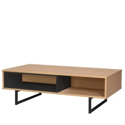Wohnen Lowboards<110x55x38 Offenes Lowboard Regal in Eiche - Brausca