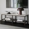 Wohnen Tv & Hifi-Möbel|Lowboards<140x45x40 Offenes Regal in Beige Travertin - Calumha