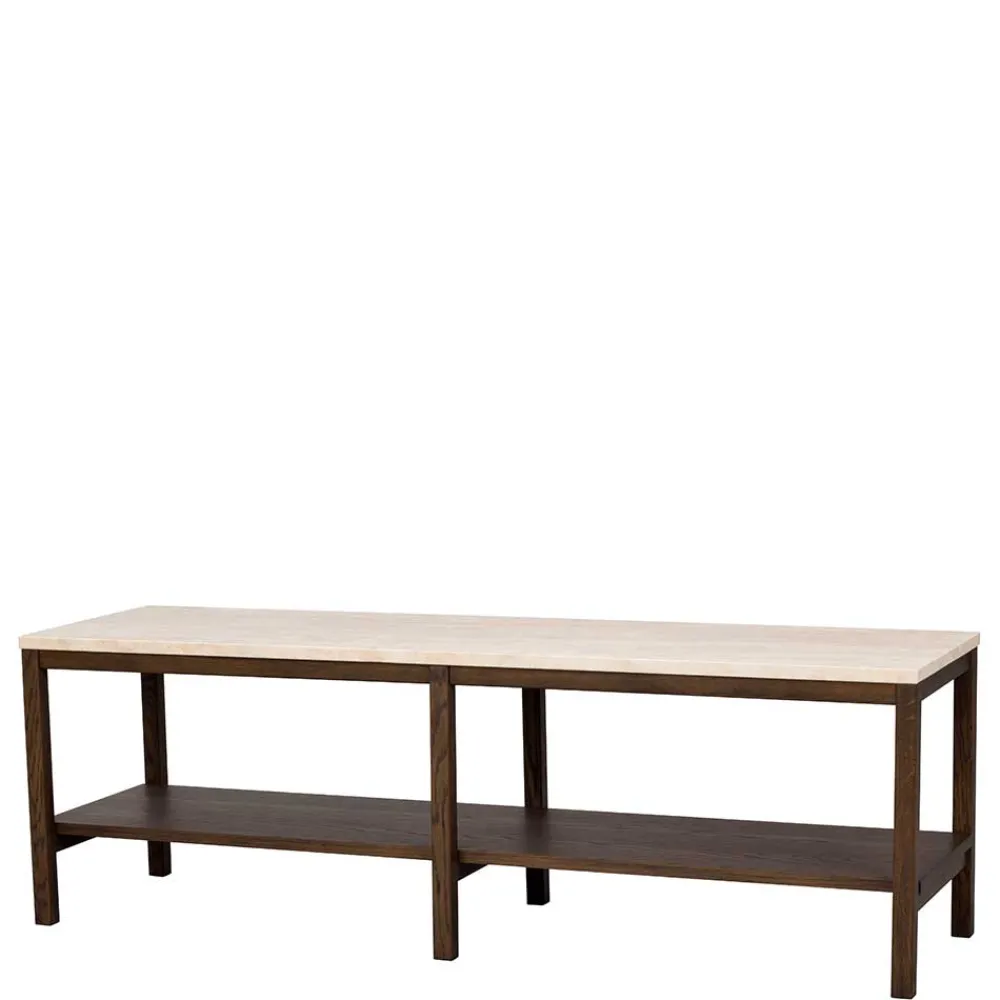 Wohnen Tv & Hifi-Möbel|Lowboards<140x45x40 Offenes Regal in Beige Travertin - Calumha