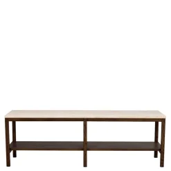 Wohnen Tv & Hifi-Möbel|Lowboards<140x45x40 Offenes Regal in Beige Travertin - Calumha