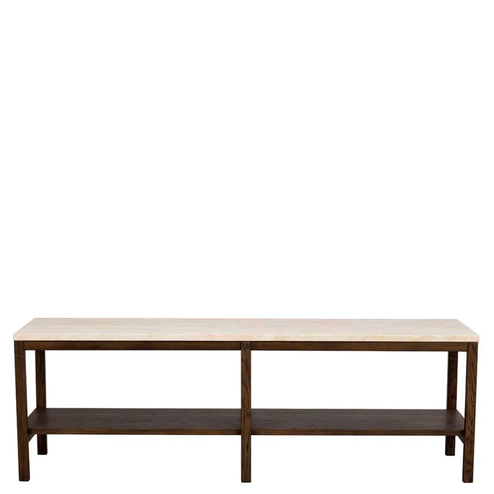 Wohnen Tv & Hifi-Möbel|Lowboards<140x45x40 Offenes Regal in Beige Travertin - Calumha