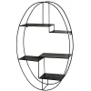 Wohnen Regale<44x71x16 Ovales Wandregal aus Metall in Schwarz - Jaglyn