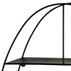 Wohnen Regale<44x71x16 Ovales Wandregal aus Metall in Schwarz - Jaglyn