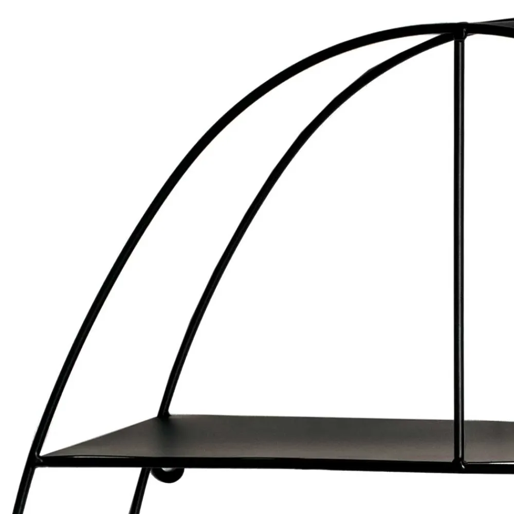 Wohnen Regale<44x71x16 Ovales Wandregal aus Metall in Schwarz - Jaglyn