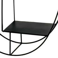 Wohnen Regale<44x71x16 Ovales Wandregal aus Metall in Schwarz - Jaglyn
