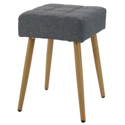 Wohnen Hocker<32x47x32 Polsterhocker in Anthrazit Stoff - Zoom