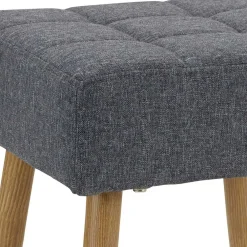 Wohnen Hocker<32x47x32 Polsterhocker in Anthrazit Stoff - Zoom
