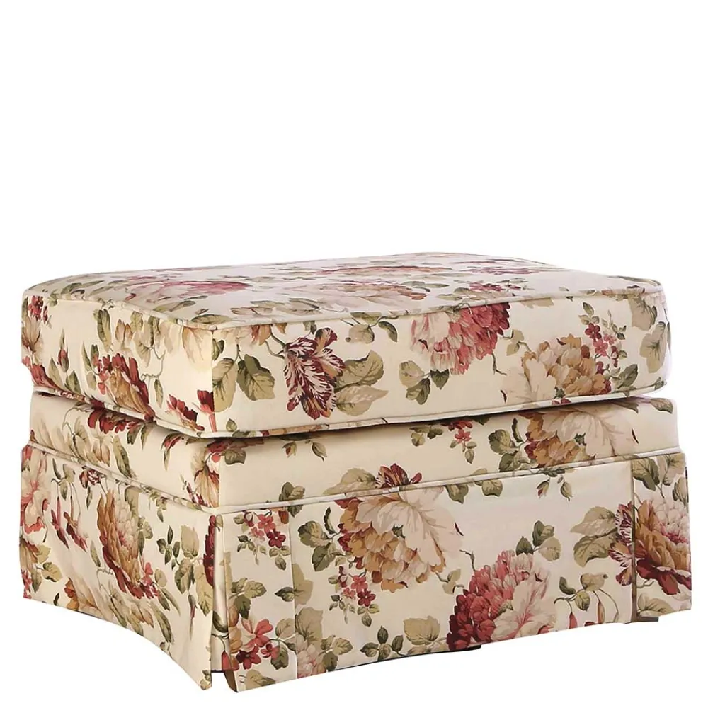Wohnen Hocker<74x52x60 Polsterhocker mit Blumen Stoff - Kammas