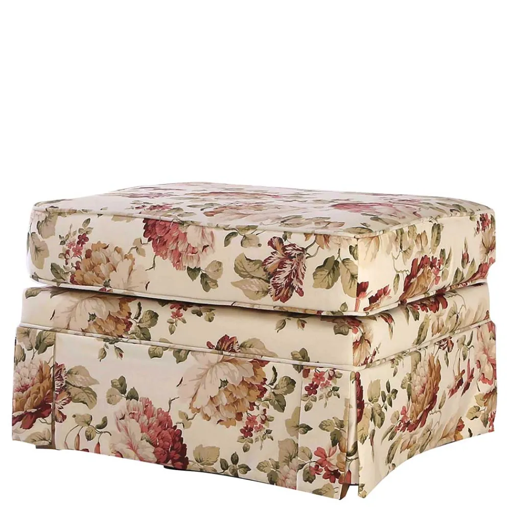 Wohnen Hocker<74x52x60 Polsterhocker mit Blumen Stoff - Kammas