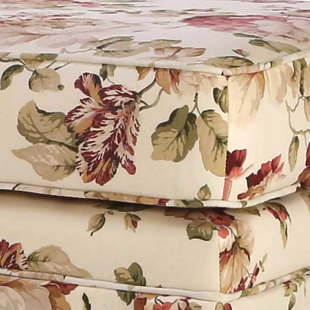 Wohnen Hocker<74x52x60 Polsterhocker mit Blumen Stoff - Kammas