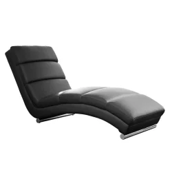 Wohnen Sofas<60x82x170 Polsterliege in Schwarz Kunstleder - Elias