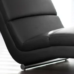 Wohnen Sofas<60x82x170 Polsterliege in Schwarz Kunstleder - Elias