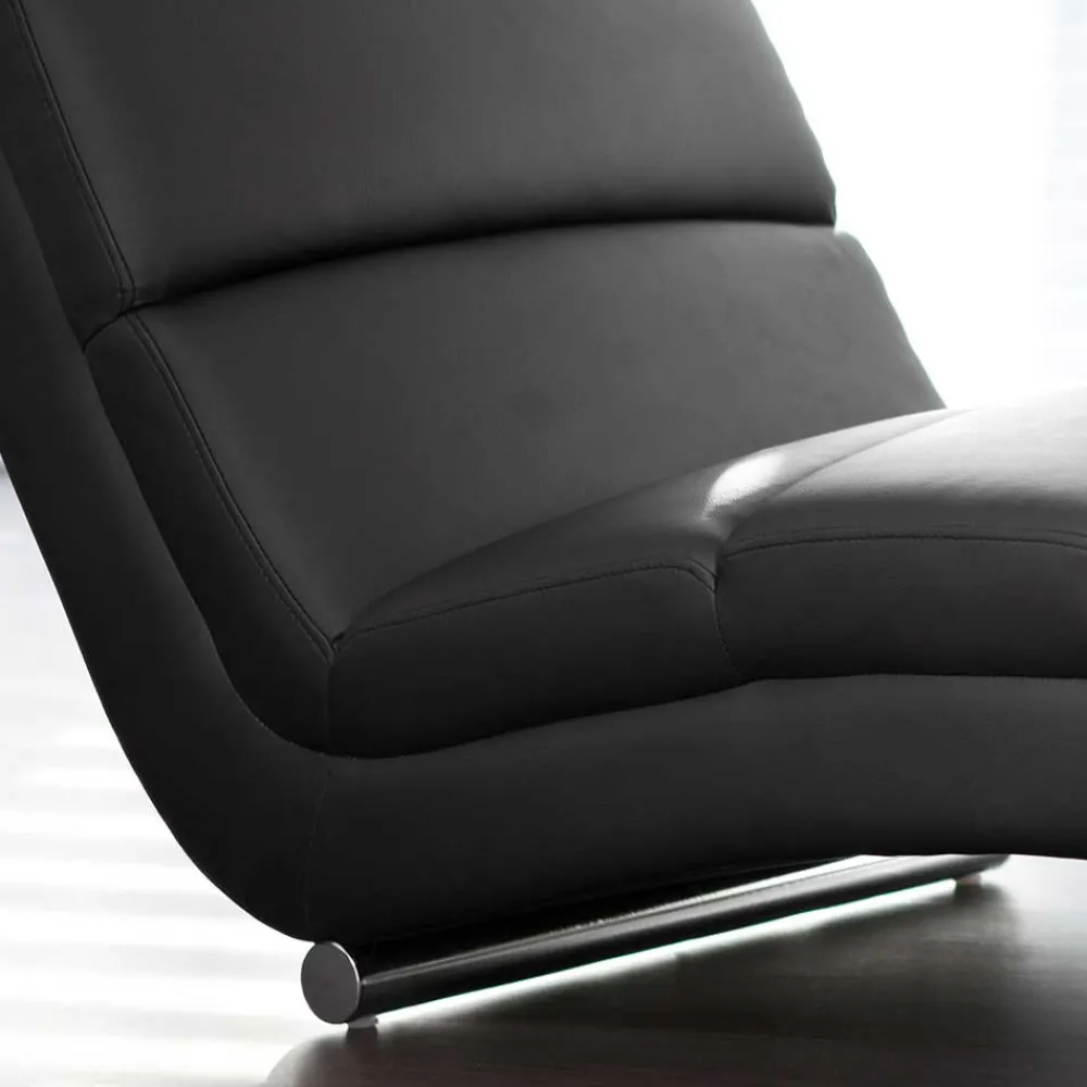 Wohnen Sofas<60x82x170 Polsterliege in Schwarz Kunstleder - Elias