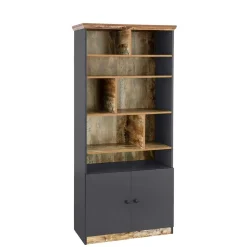 Wohnen Regale|Vitrinen<80x182x40 Regal in Holz verwittert - Guerrero