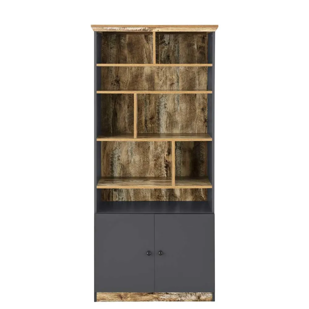 Wohnen Regale|Vitrinen<80x182x40 Regal in Holz verwittert - Guerrero