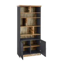 Wohnen Regale|Vitrinen<80x182x40 Regal in Holz verwittert - Guerrero