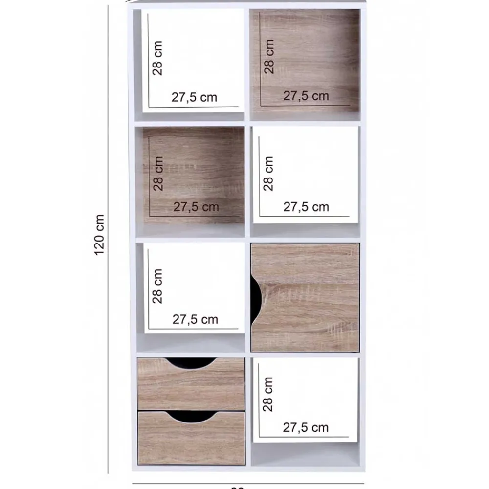 Wohnen Regale<60x120x29 Regal mit 6 Fächern & Tür - Zyricos