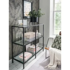 Wohnen Regale<100x93x36 Regal mit drei - Glasablagen