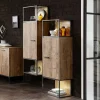 Wohnen Vitrinen<45x156x38 Regal mit Schrankfach Industrial - Xindus