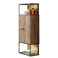 Wohnen Vitrinen<45x156x38 Regal mit Schrankfach Industrial - Xindus