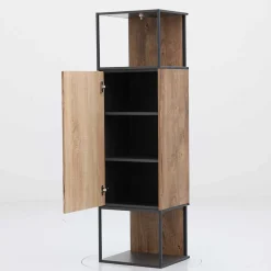 Wohnen Vitrinen<45x156x38 Regal mit Schrankfach Industrial - Xindus