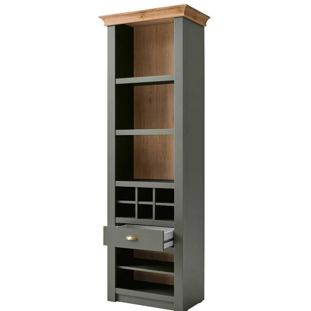 Wohnen Regale<68x207x45 Regal mit Schublade & 11 Fächern - Eylan