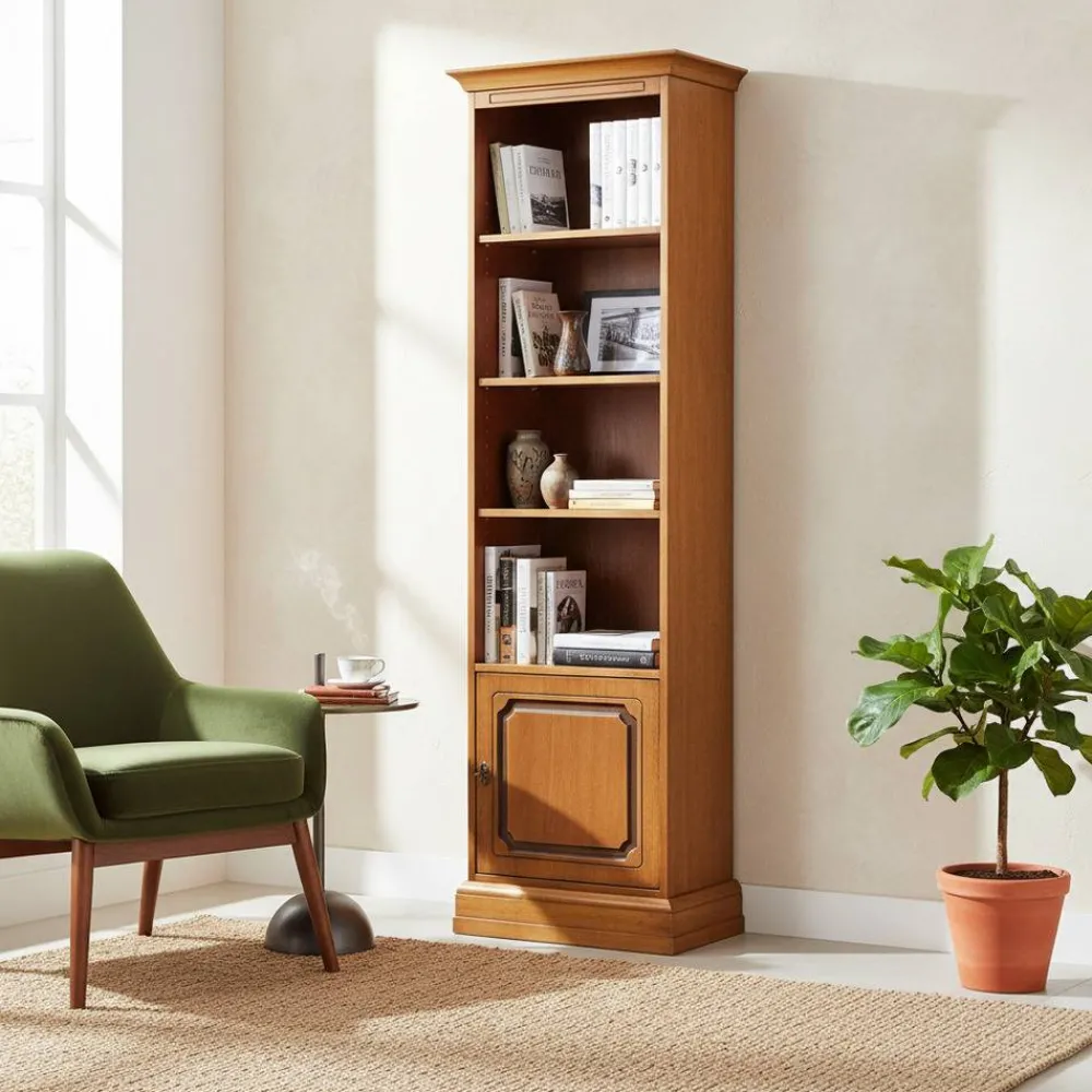 Wohnen Regale|Vitrinen<58x194x35 Regal mit Tür & vier Fächern - Kimms