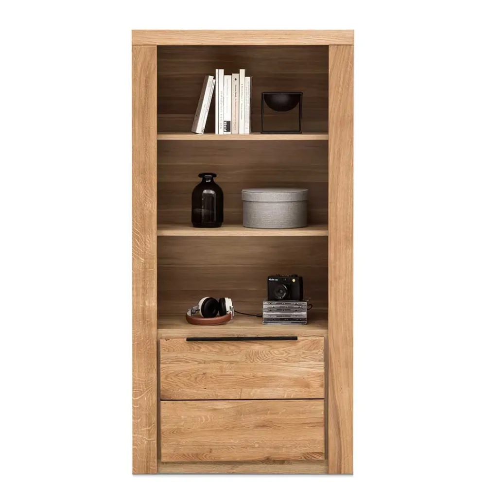 Wohnen Regale|Vitrinen<70x141x40 Regal mit Türfach in Eiche - Nelenia