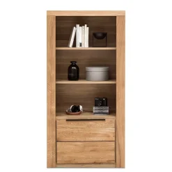 Wohnen Regale|Vitrinen<70x141x40 Regal mit Türfach in Eiche - Nelenia