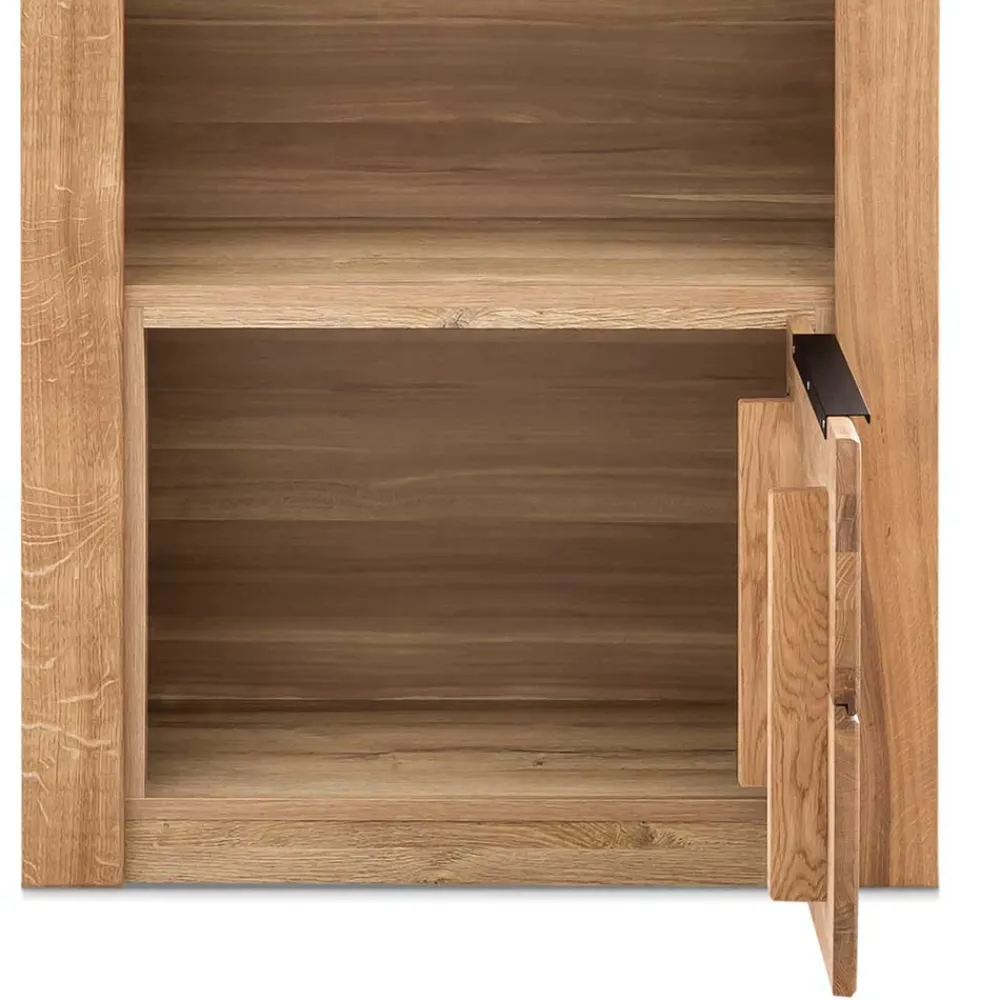 Wohnen Regale|Vitrinen<70x141x40 Regal mit Türfach in Eiche - Nelenia