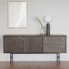 Wohnen Sideboards<160x75x42 Retro Design Sideboard in Eiche dunkel - Cuzliav
