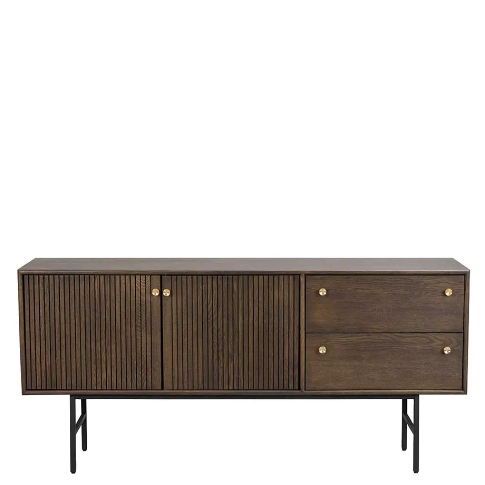 Wohnen Sideboards<160x75x42 Retro Design Sideboard in Eiche dunkel - Cuzliav