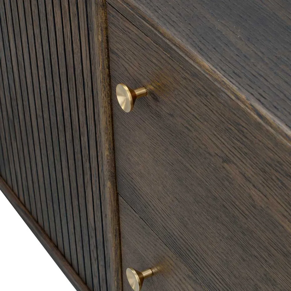 Wohnen Sideboards<160x75x42 Retro Design Sideboard in Eiche dunkel - Cuzliav