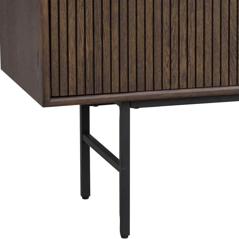 Wohnen Sideboards<160x75x42 Retro Design Sideboard in Eiche dunkel - Cuzliav