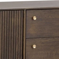 Wohnen Sideboards<160x75x42 Retro Design Sideboard in Eiche dunkel - Cuzliav