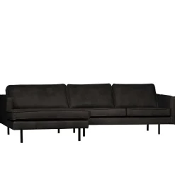 Wohnen Sofas<300x85x155 Retro Eckcouch in Schwarz - Avonita