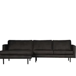 Wohnen Sofas<300x85x155 Retro Eckcouch in Schwarz - Avonita
