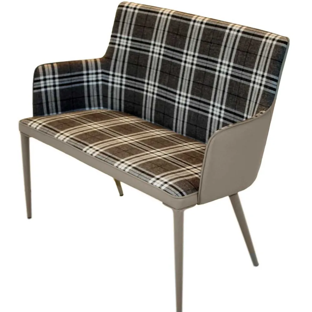 Wohnen Sitzbank<100x90x52 Retro Esszimmerbank in Kariert - Rave