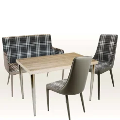 Wohnen Sitzbank<100x90x52 Retro Esszimmerbank in Kariert - Rave