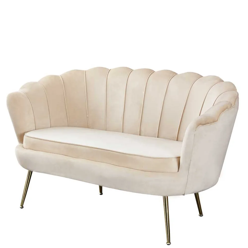 Wohnen Sofas<136x78x76 Retro Sofa im Muschel Design - Abboras