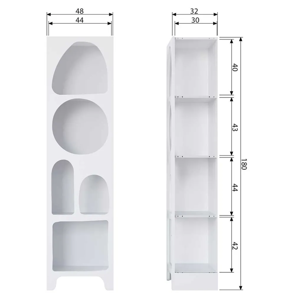 Wohnen Regale<48x180x32 Retro Standregal mit 5 Fächern - Tom