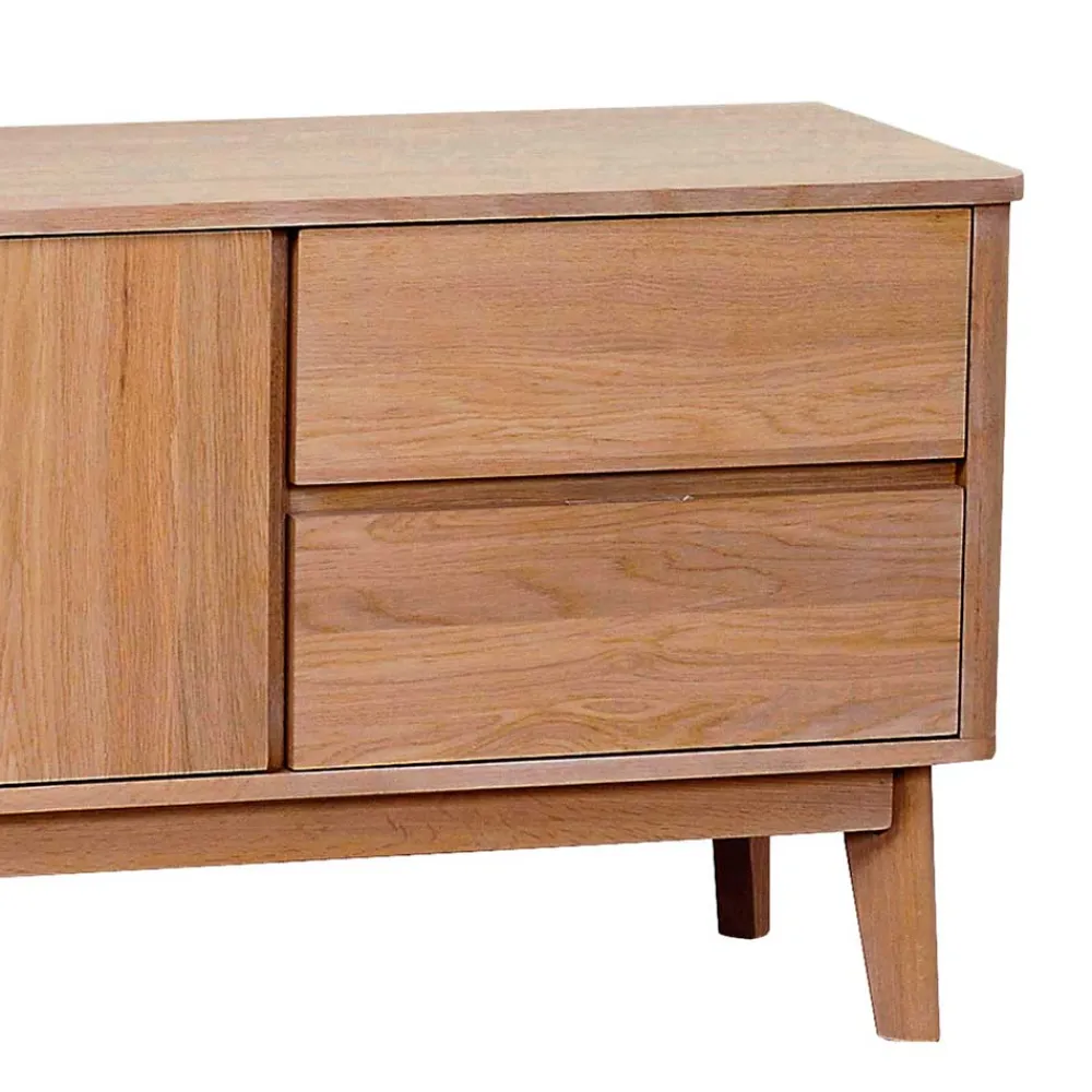 Wohnen Tv & Hifi-Möbel|Lowboards<152x60x42 Retro TV Lowboard in Eiche - Adunia