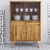 Wohnen Highboards|Schränke<100x154x50 Retro Vitrinenschrank aus Wildeiche - Hardus