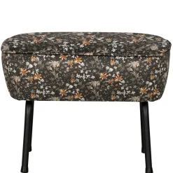 Wohnen Hocker<55x40x46 Retrohocker mit Samt Blumen Muster - Esdrega