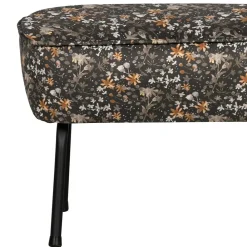 Wohnen Hocker<55x40x46 Retrohocker mit Samt Blumen Muster - Esdrega