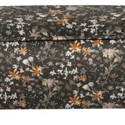 Wohnen Hocker<55x40x46 Retrohocker mit Samt Blumen Muster - Esdrega
