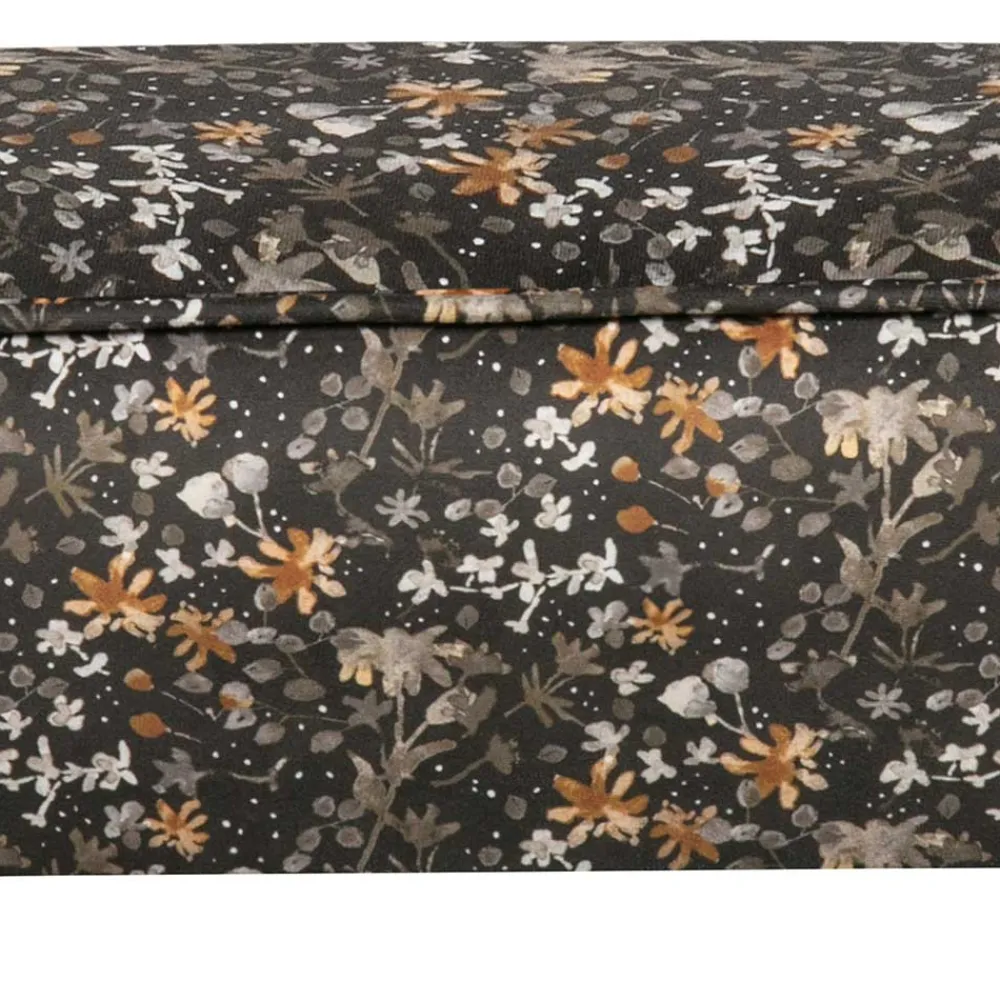 Wohnen Hocker<55x40x46 Retrohocker mit Samt Blumen Muster - Esdrega