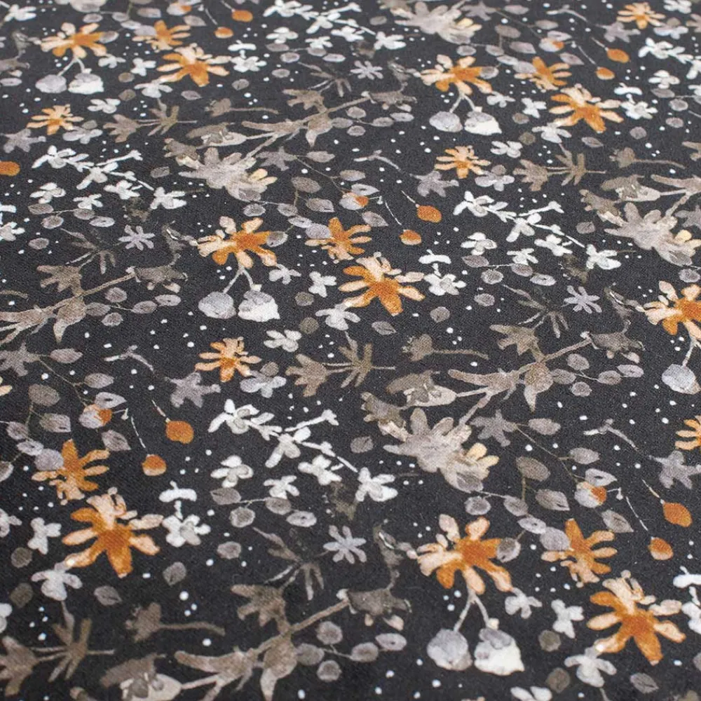 Wohnen Hocker<55x40x46 Retrohocker mit Samt Blumen Muster - Esdrega
