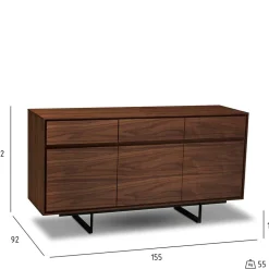 Wohnen Sideboards<155x85x45 Retro-Sideboard mit Bügelgestell - Frenanda